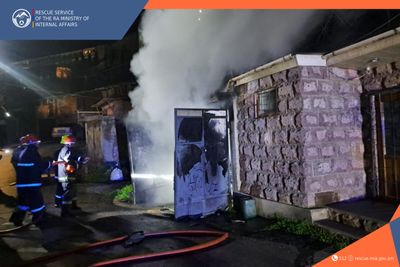 Fire in a small-house: there was a casualty