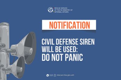 Notification: civil defense siren will be used in Armash secondary school of Ararat province