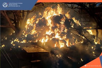 В селе Чочкан сгорели тюки сена