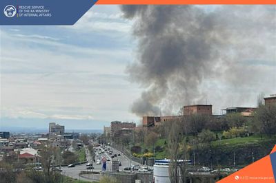 Fire emergency call on Isakov Avenue in Yerevan city
