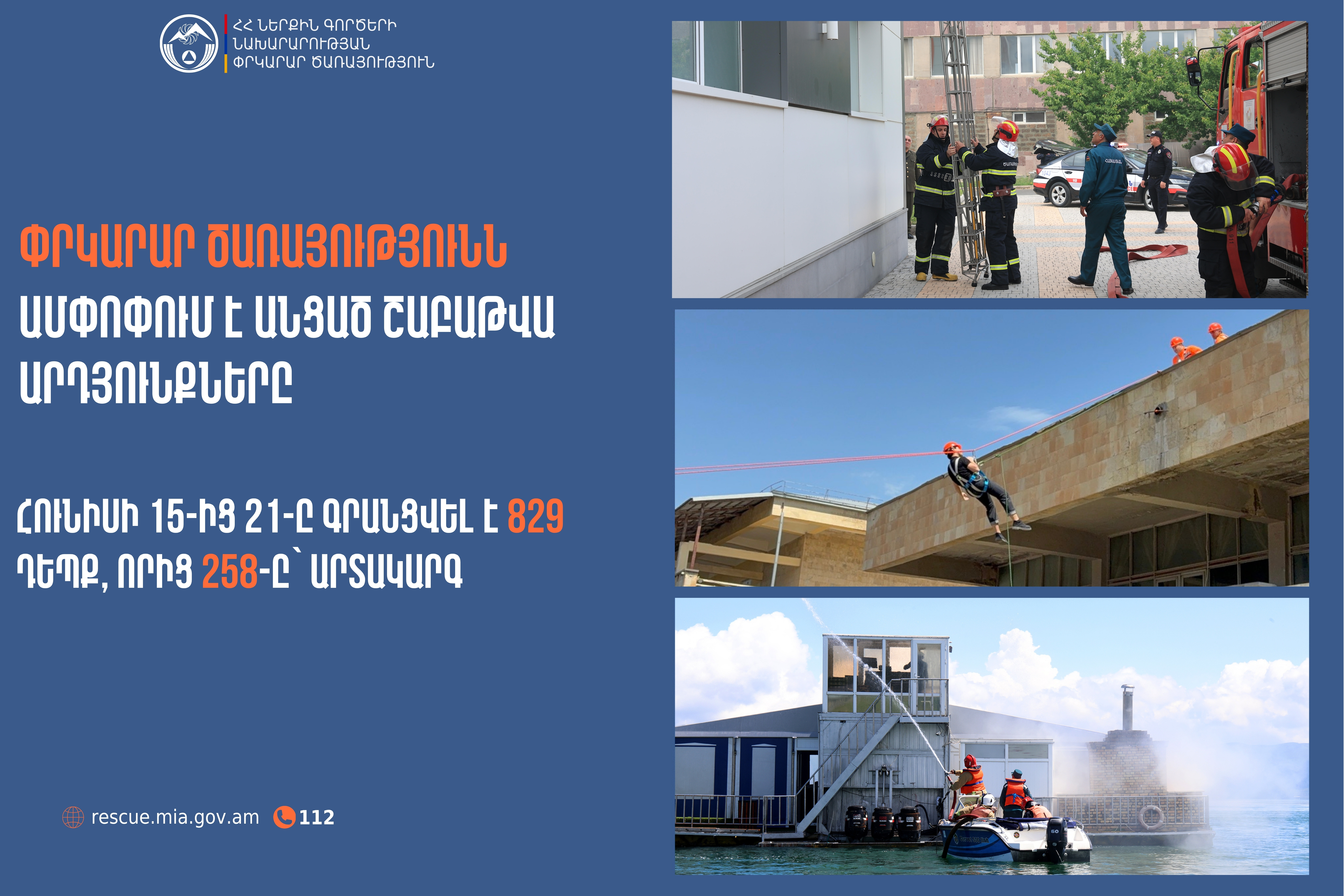 Փրկարար ծառայությունն ամփոփում է անցած շաբաթը
