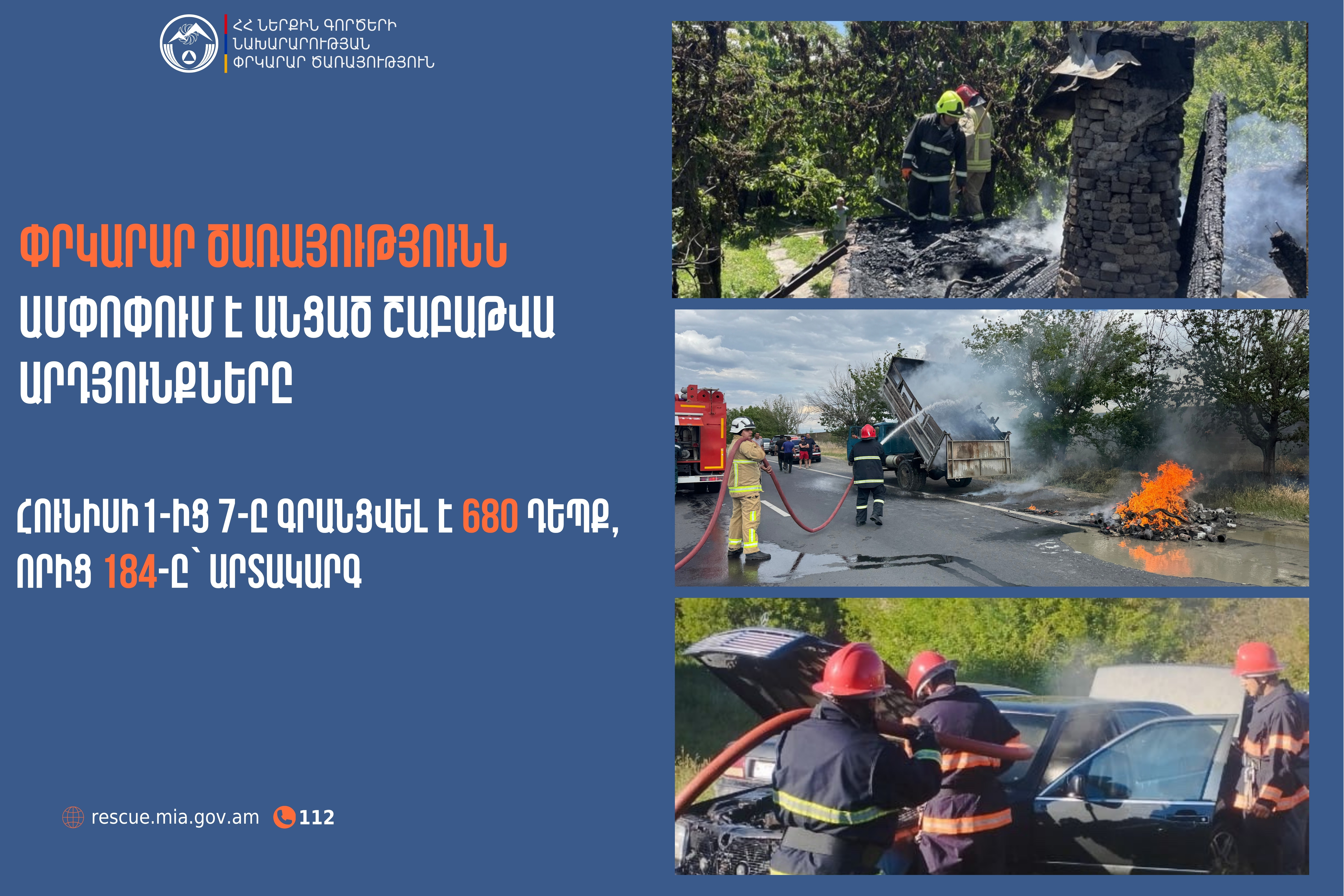 Փրկարար ծառայությունն ամփոփում է անցած շաբաթը